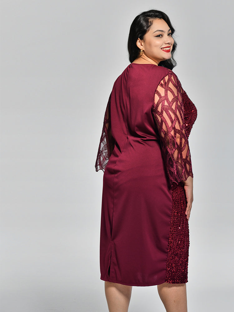 Sequins Patchwork Dress