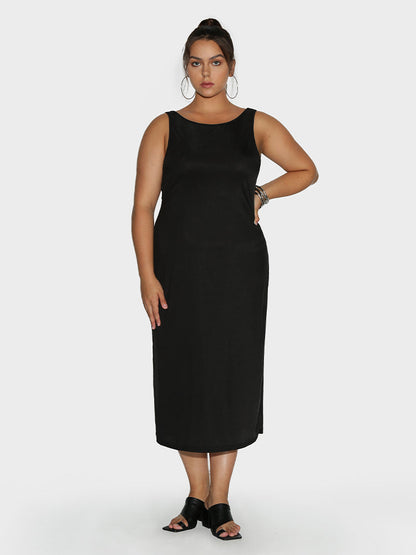 Back Cut Out Split Hem Dress