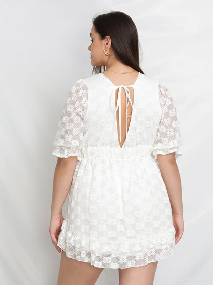 Back Tie Ruffle Dress