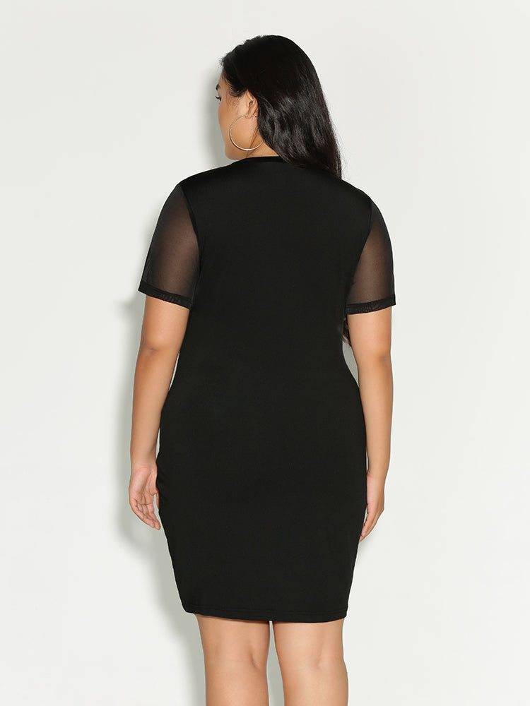 See Through Round Neck Dress