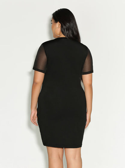 See Through Round Neck Dress