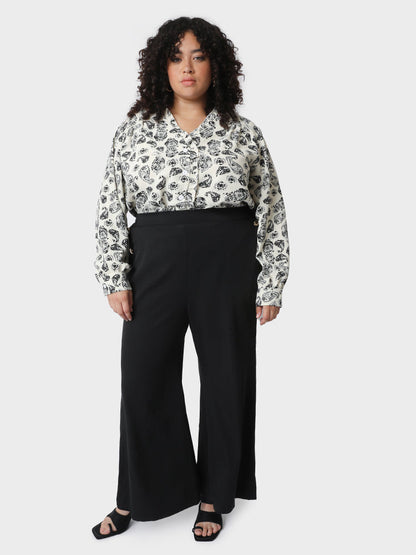 Button Wide Leg Pants