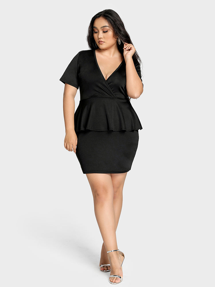 Ruffle V Neck Dress