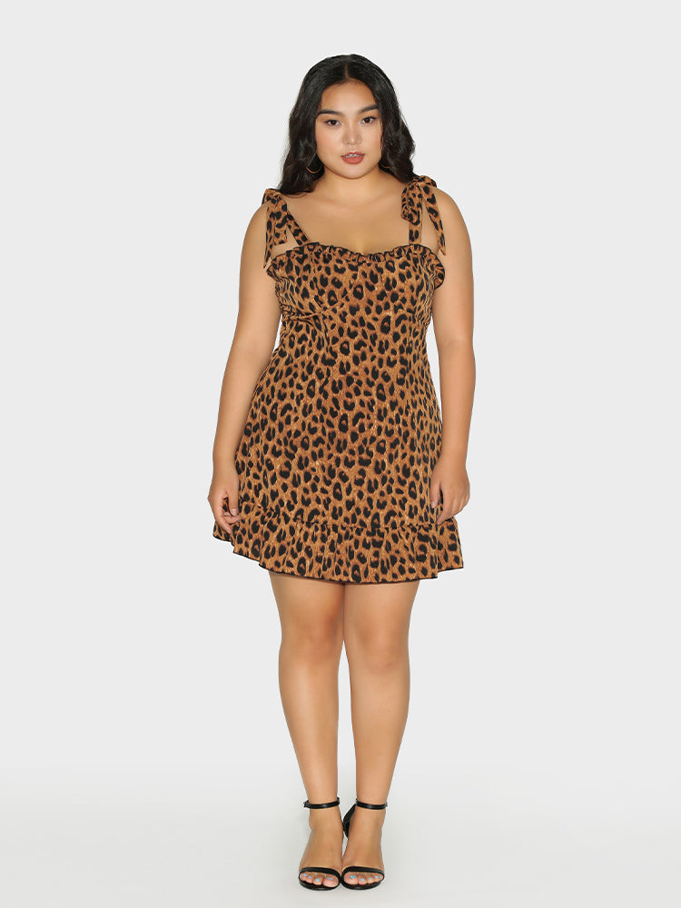 Leopard Ruffle Hem Dress