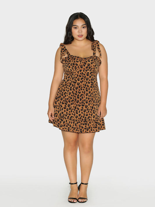 Leopard Ruffle Hem Dress