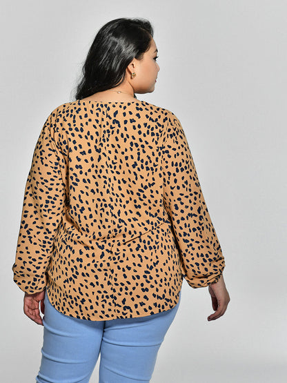 Spot Printed Chiffon Blouse