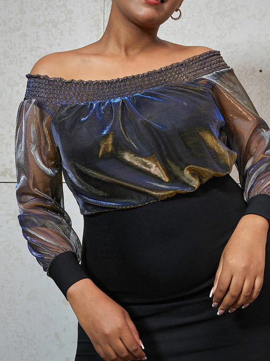 Off Shoulder Mesh Bodycon Dress