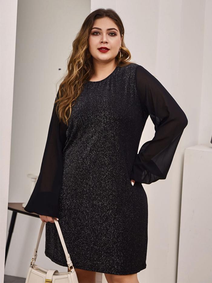 Bright Silk Chiffon Sleeve Dress