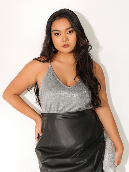 Shiny Strap Tank Top