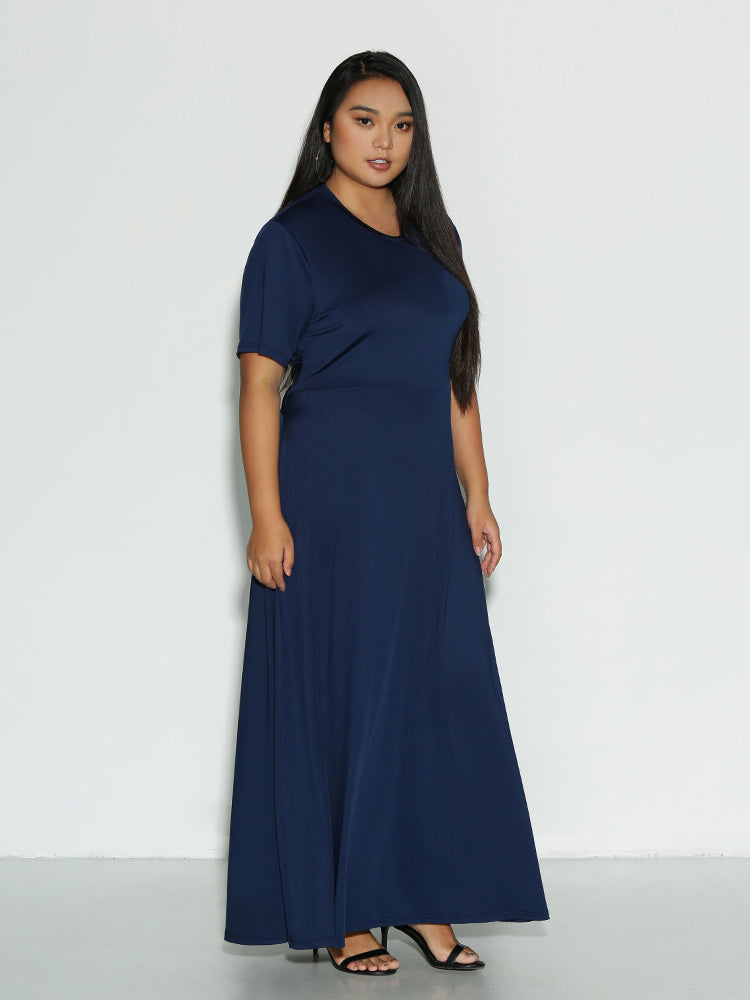 Back Bowknot Short Sleeve Dress