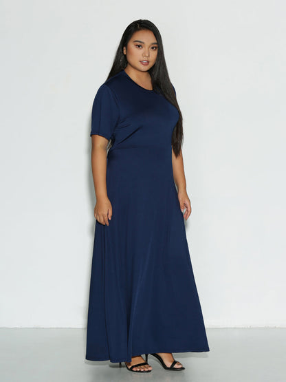 Back Bowknot Short Sleeve Dress