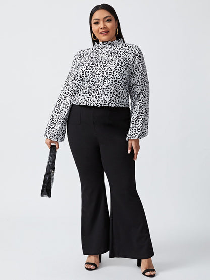 All Over Print Bishop Sleeve Blouse