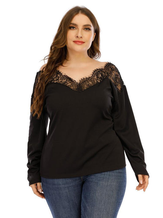 Lace Patchwork Backless Top