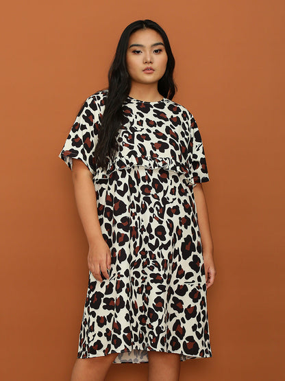 Leopard Print Casual Dress