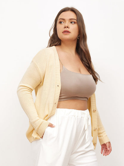 Solid Button Through Cardigan