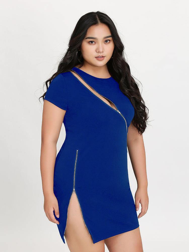 Cut Out Zipper Dress