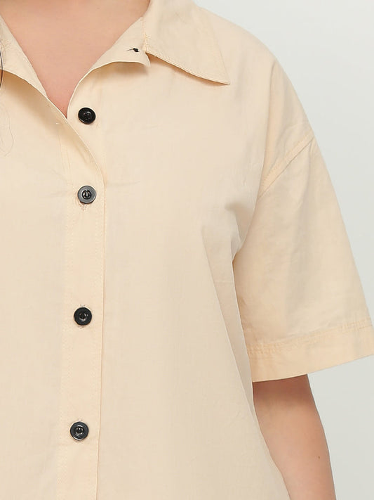 Irregular Hem Button Dress