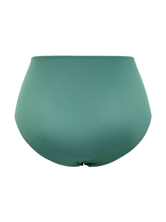 Ruched Drawstring Flutter Hem Swim Dress