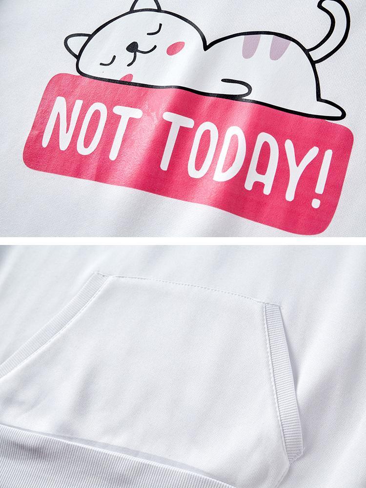 Cartoon Printed Kangaroo Pocket Hoodie