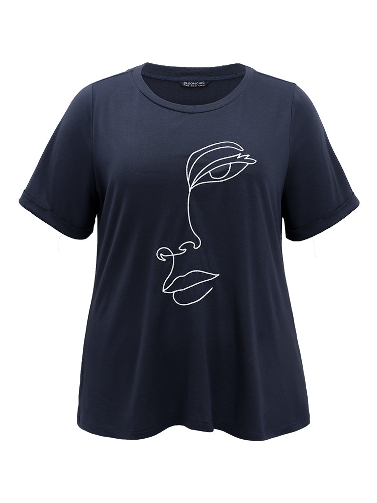 Art & Design Embroidered Crew Neck T-shirt