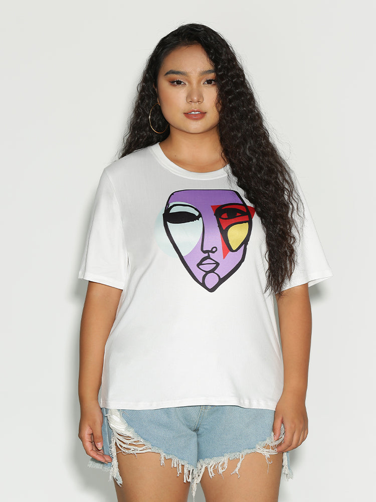 Face Figure Print T-Shirt