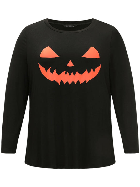 Halloween Pumpkin Print T-shirt
