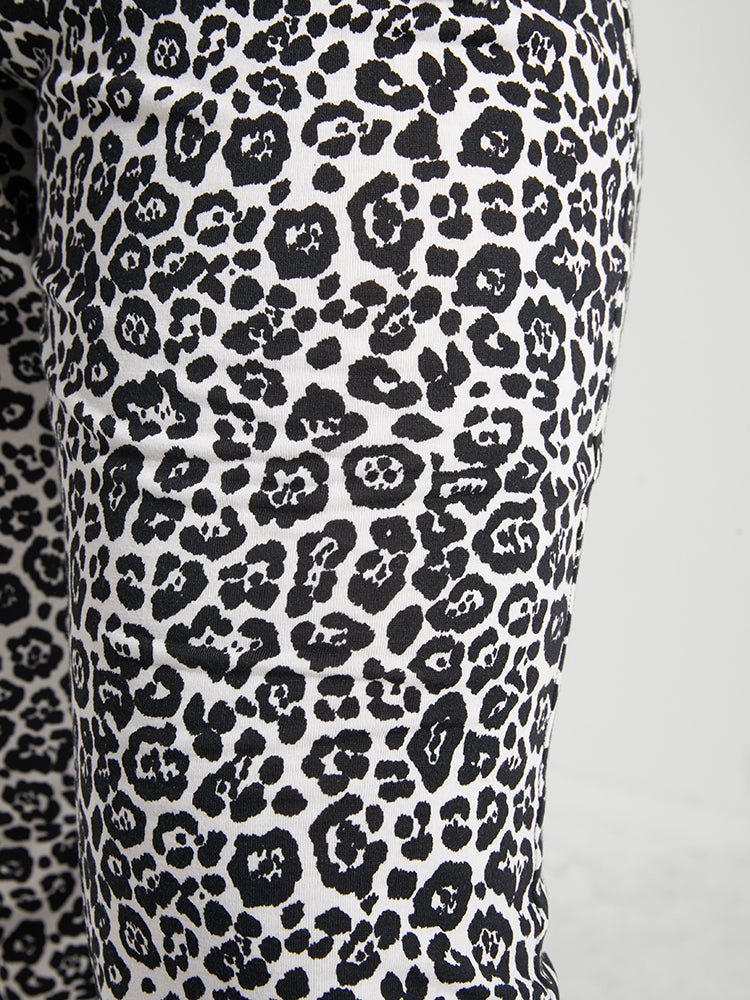 Leopard Print Pocket Flared Pants