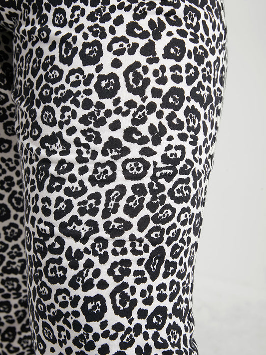 Leopard Print Pocket Flared Pants