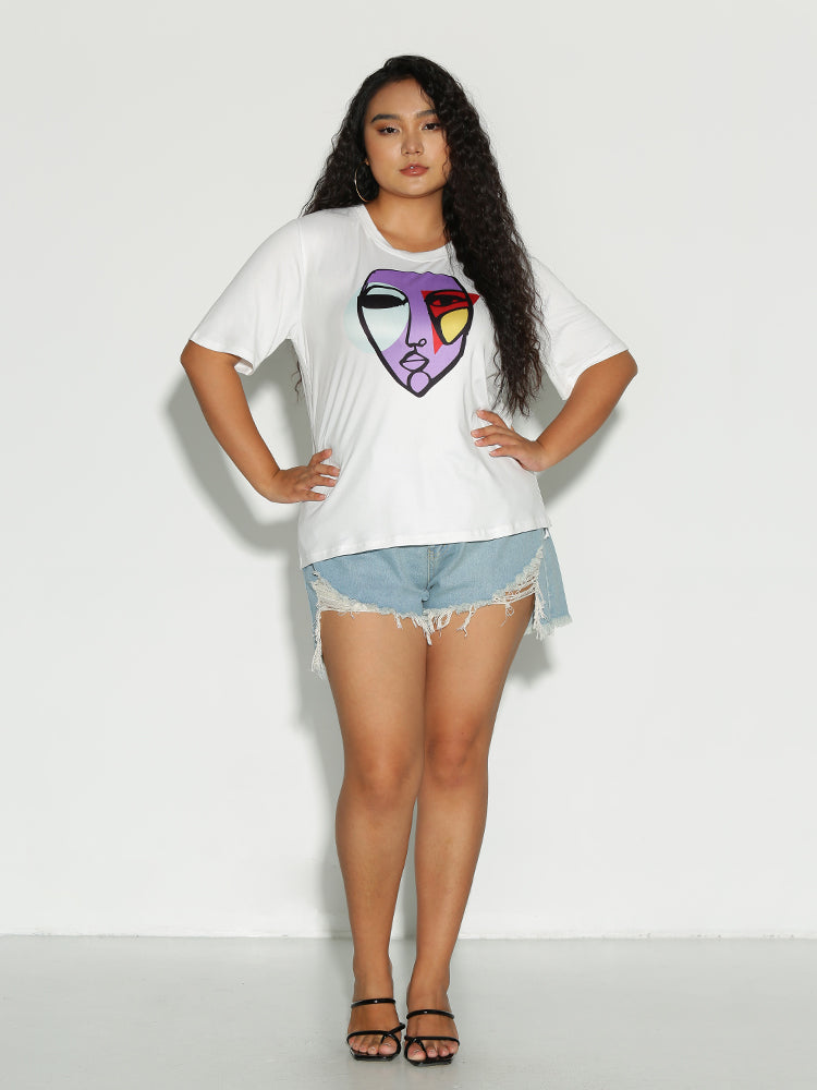 Face Figure Print T-Shirt