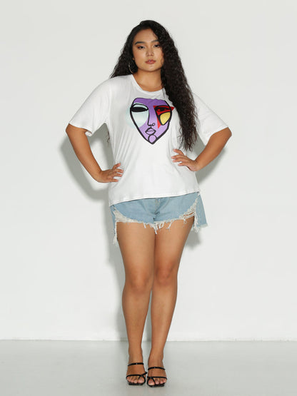 Face Figure Print T-Shirt
