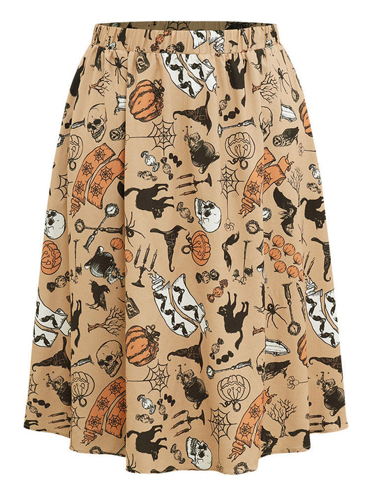 Halloween Graphic Woven Skirt