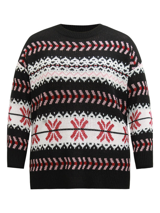 Bandana Geo Print Drop Shoulder Pullover