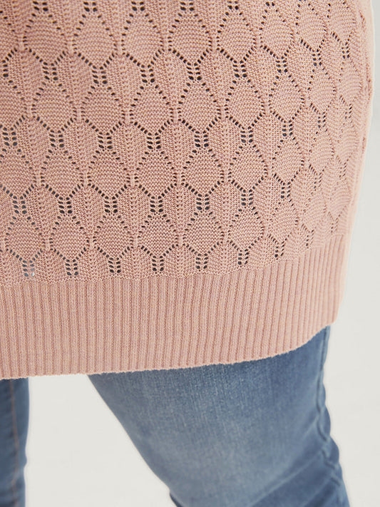 Solid Super Soft Ice Rayon Yarn Cut Out V Neck Knit Top