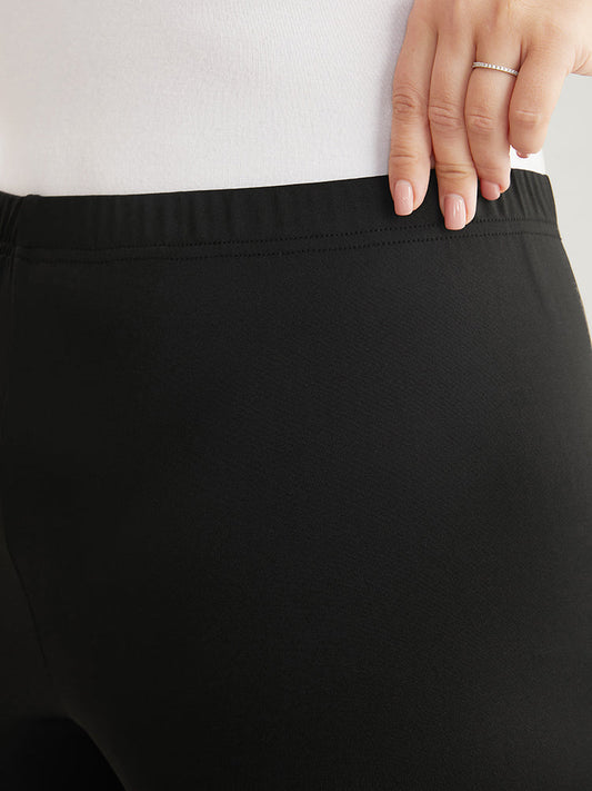 Plain Lace Insert Skinny Leggings