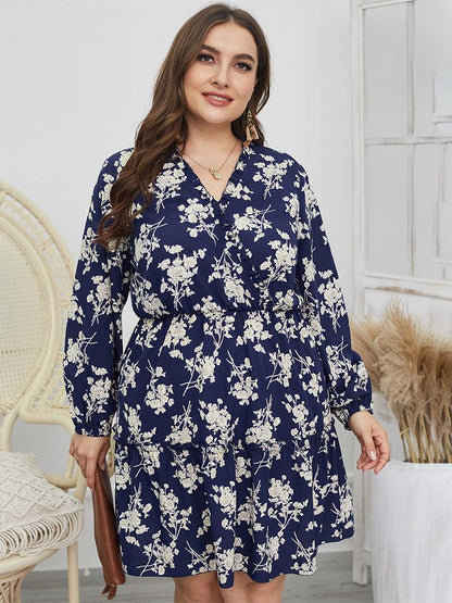 Floral Printed V-neck Dress