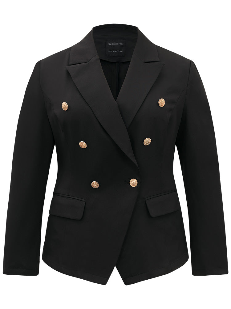 Suit Collar Buckle Detail Pocket Blazer
