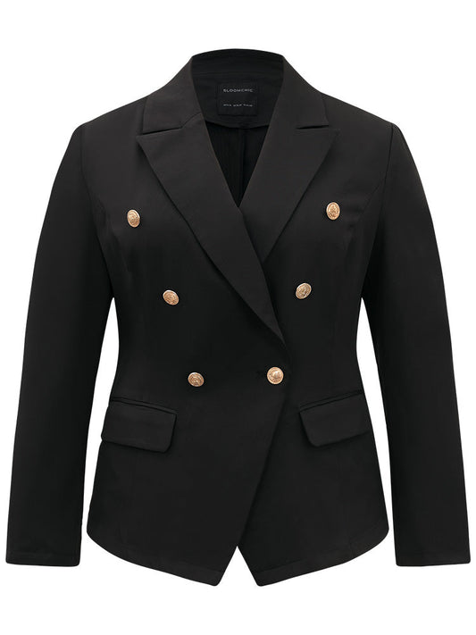 Suit Collar Buckle Detail Pocket Blazer