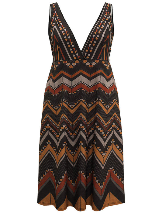Bandana Print Pocket Sleeveless Dress