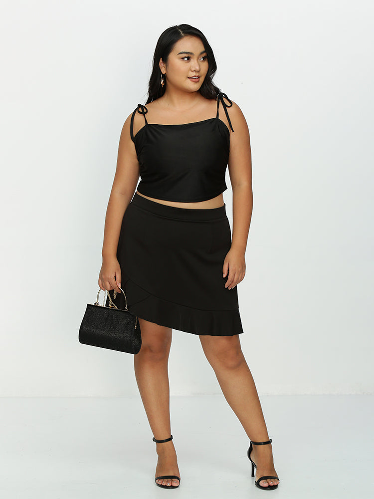 Knotted Shoulder Crop Top