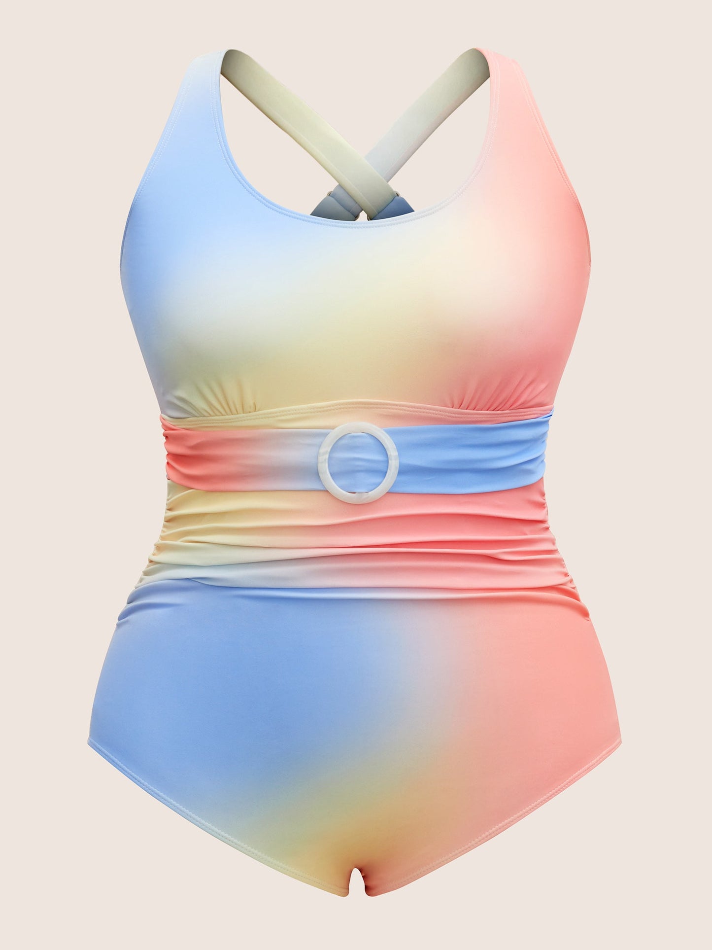 Ombre Buckle Detail One Piece Swimsuit