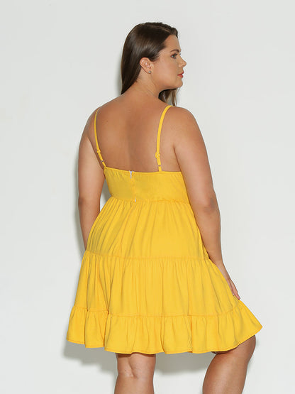 Ruffle Hem Backless Cami Dress