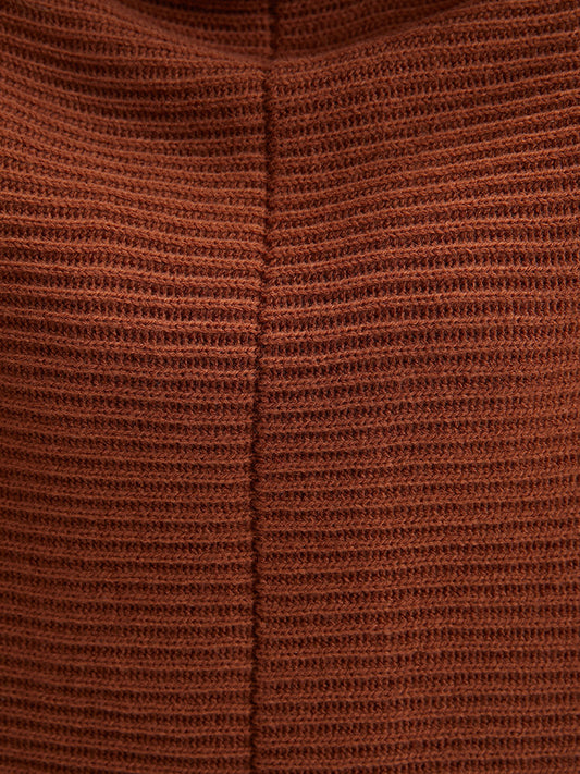 Solid Pointelle Knit Dolman Sleeve Funnel Neck Knit Top