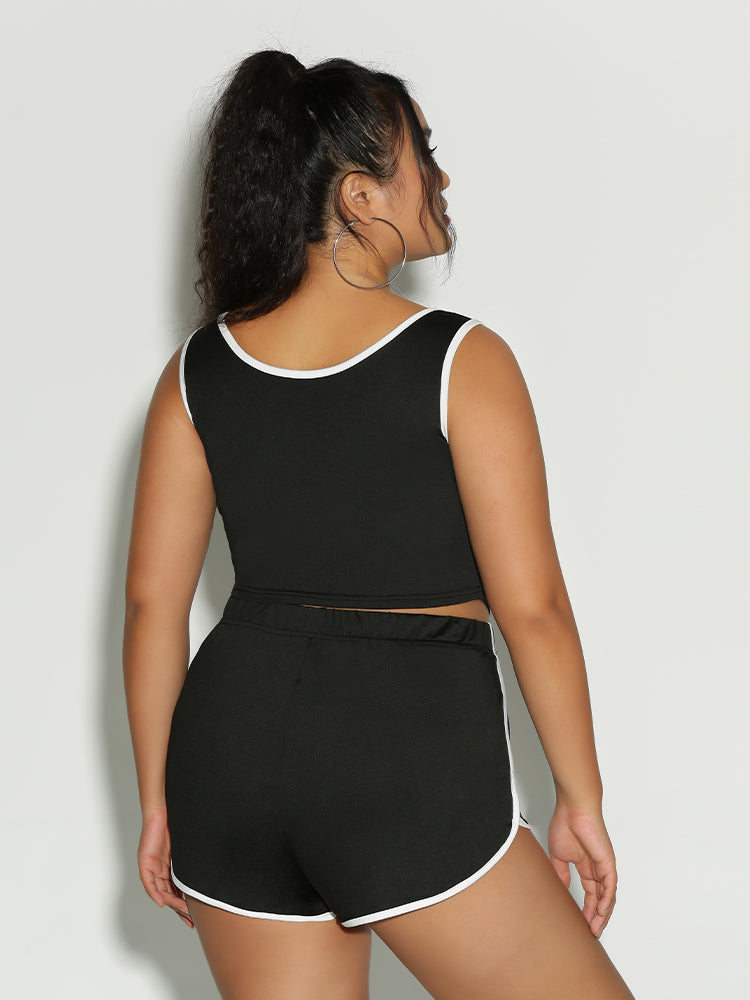 Button Contrast Loungewear Set