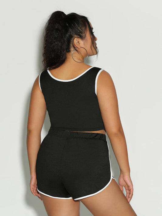 Button Contrast Loungewear Set