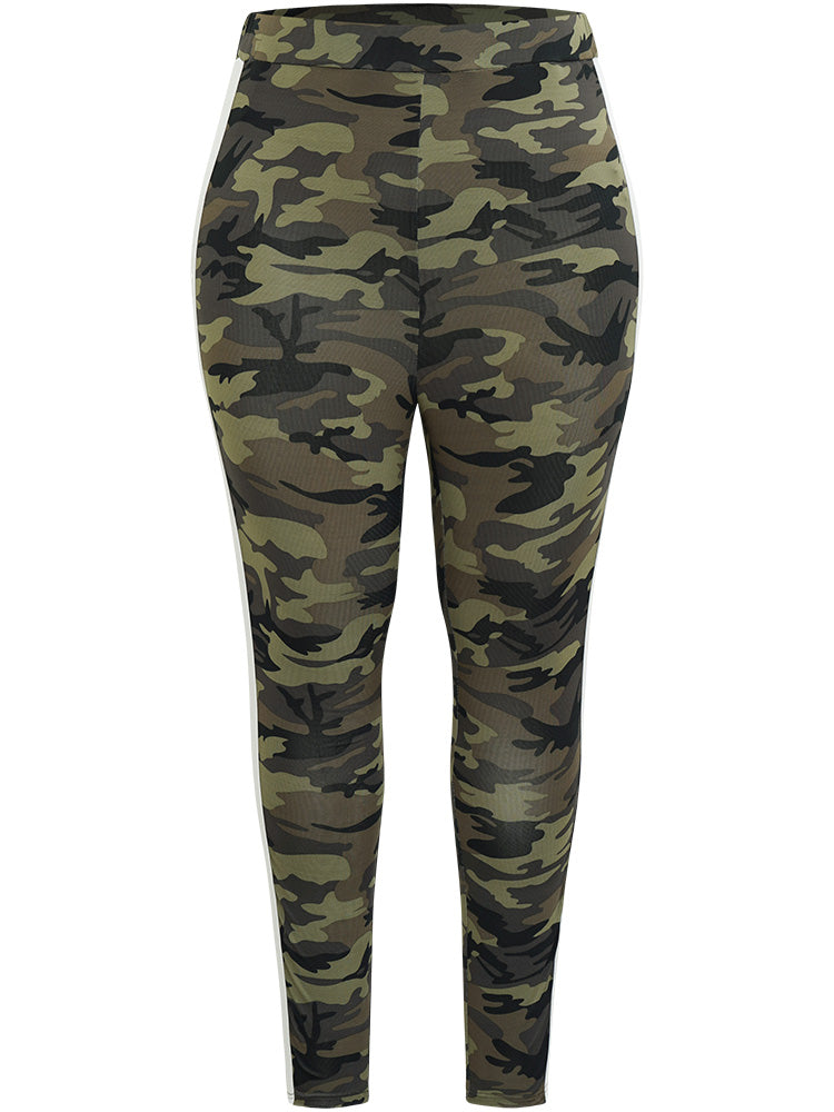 Camo Patchwork Contrast Pants