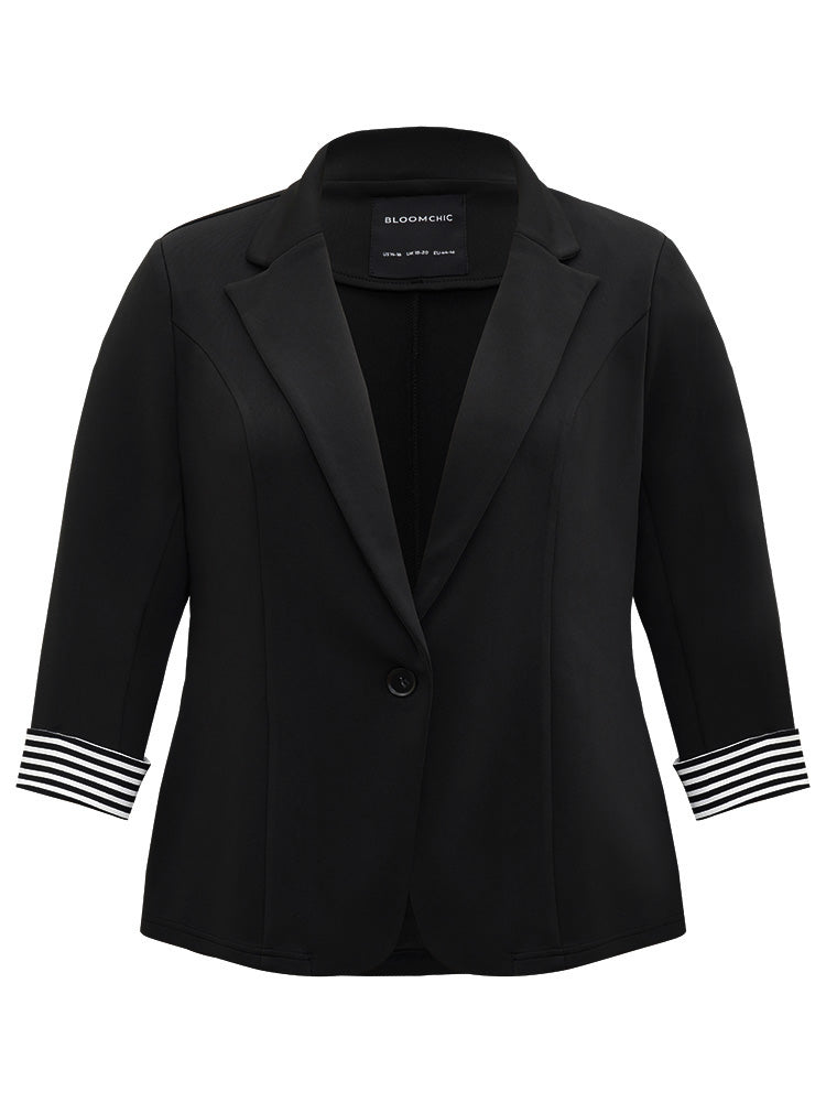 Suit Collar Striped Patchwork Blazer