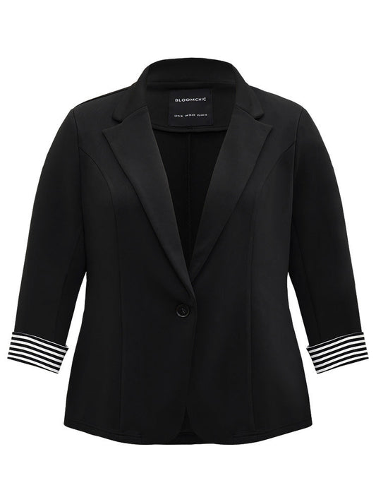 Suit Collar Striped Patchwork Blazer
