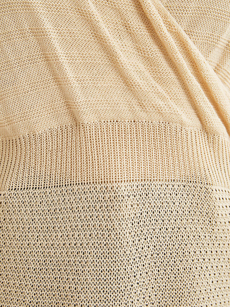 Plain Dolman Sleeve Wrap Knit Top