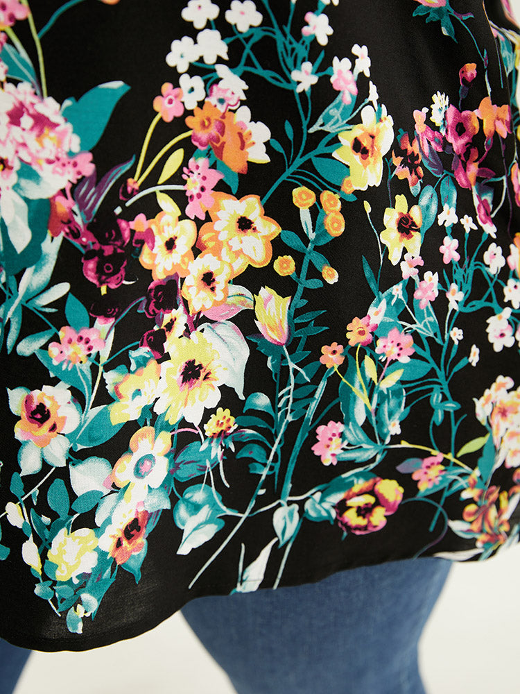 Floral Print V Neck Sleeveless Tank Top