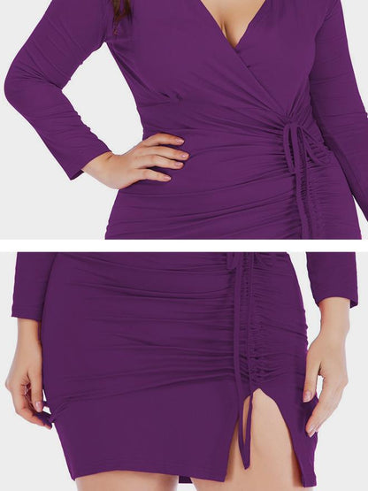 Wrap Ruched Slim Fit Dress
